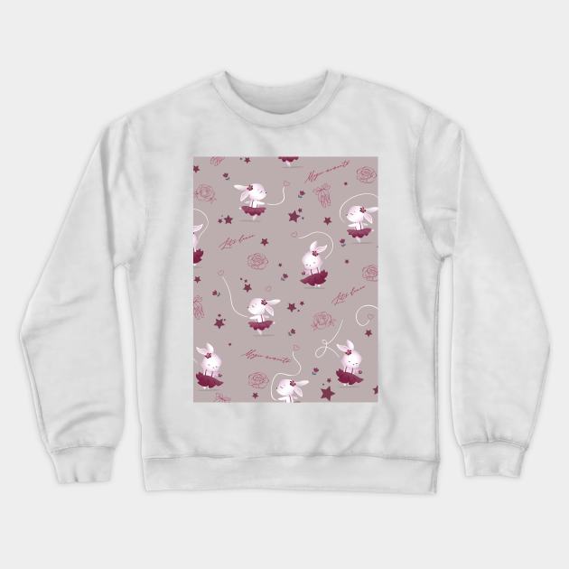 Magic moments with cute bunnies beige Crewneck Sweatshirt by Arch4Design